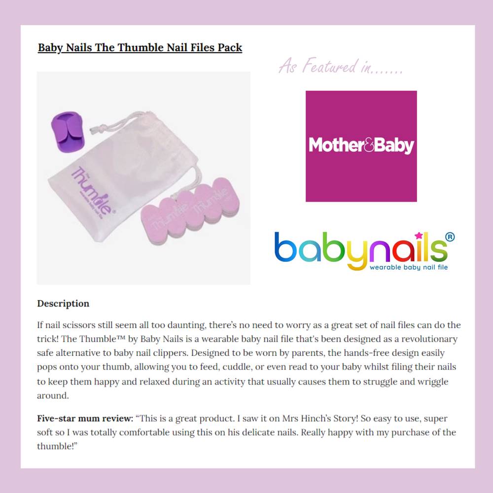 Mother & Baby pick Baby Nails as one of the best baby nail scissors and accessories!