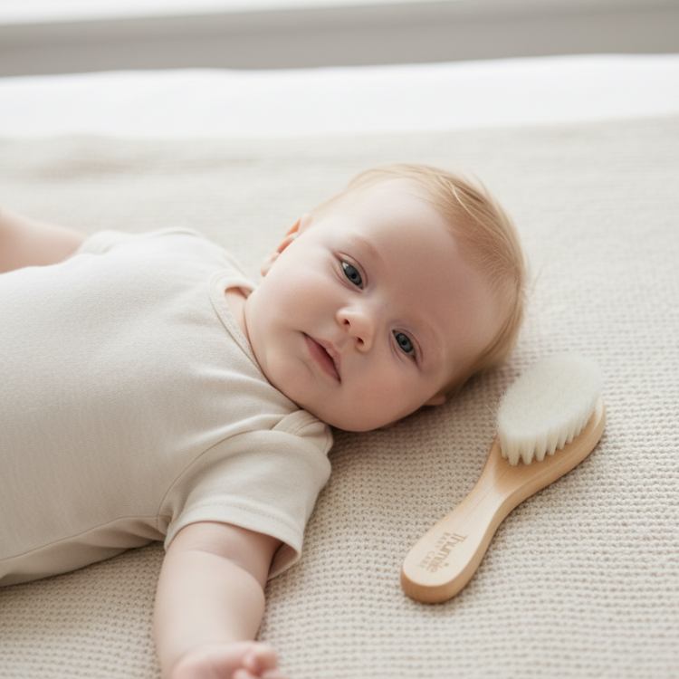 Thumble Baby Care Natural Wooden Baby Hair Brush