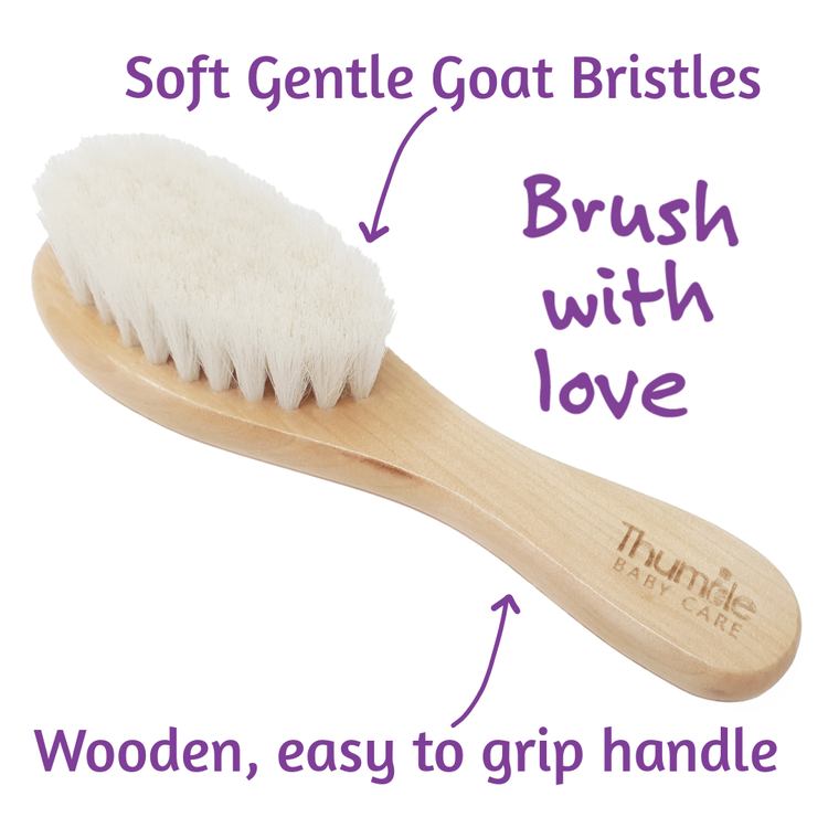 Thumble Baby Care Natural Wooden Baby Hair Brush