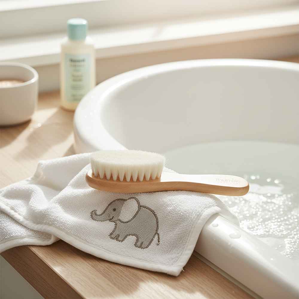 Thumble Baby Care Natural Wooden Baby Hair Brush