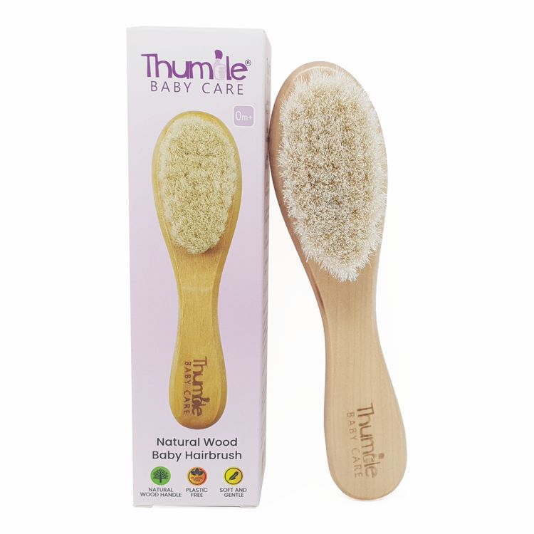 Spazzola per capelli per bambini in legno naturale Thumble Baby Care