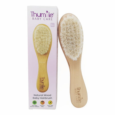 Spazzola per capelli per bambini in legno naturale Thumble Baby Care