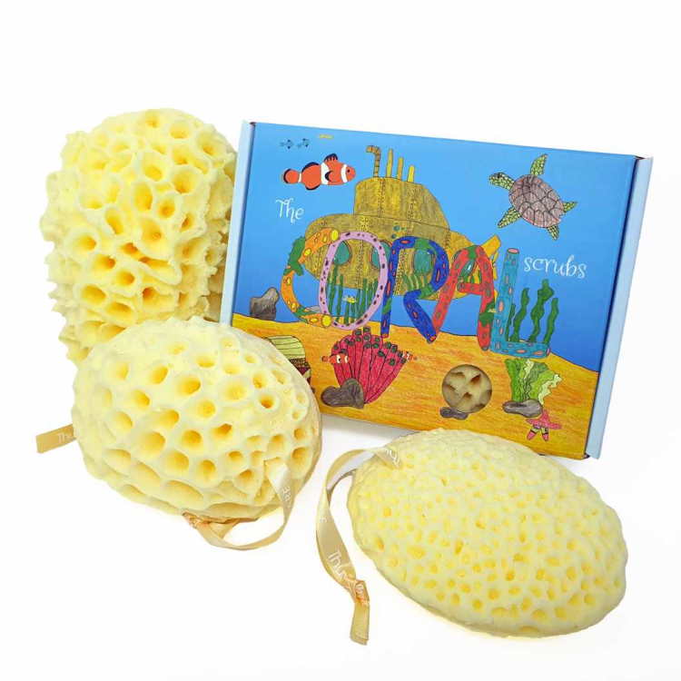The Coral Scrubs Family Bath Sponges