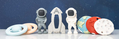 Group Picture of the Natural Rubber Space Toys