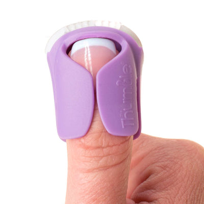 The Thumble is worn on the thumb to file your baby's nails hands-free